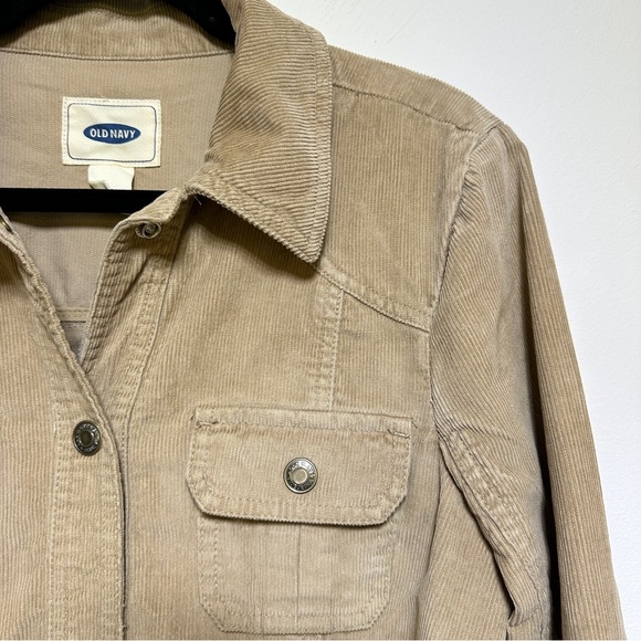 Old Navy Utility Jacket Belted Cotton Safari Jacket Tan Lightweight Size M - Picture 3 of 9
